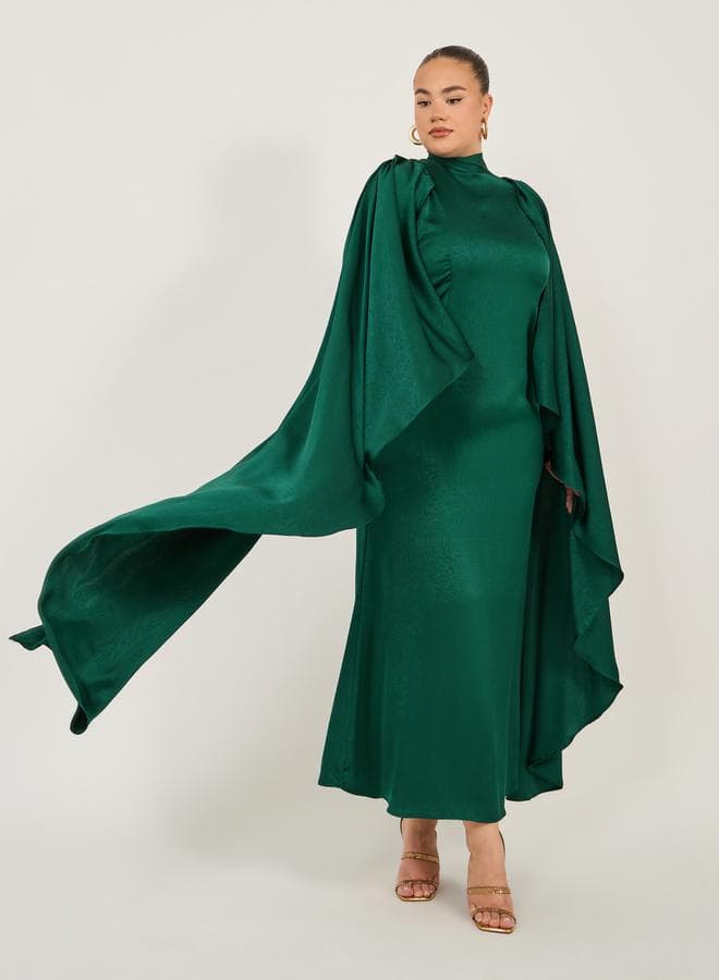 Emerald Cape Sleeve Dress