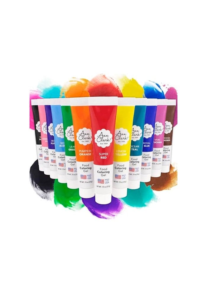 Ann Clark ProfessionalGrade Gel Food Coloring Made in USA 7 oz 12 Colors