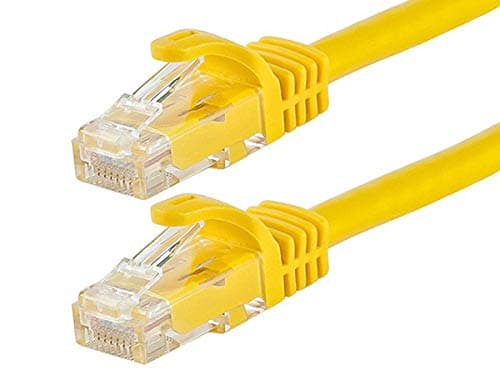 Monoprice Cat6 7ft Yellow Patch Cable UTP 24AWG 550MHz Pure Bare Copper Snagless RJ45 Flexboot Series Ethernet Cable- Pack of 1