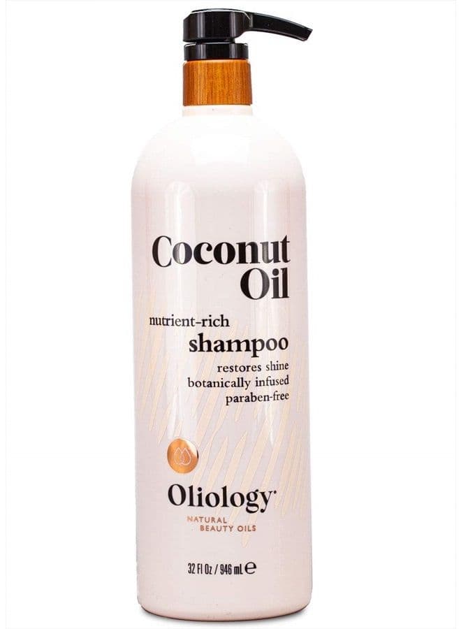 Coconut Oil Shampoo – Nutrient Rich Shampoo Restores Damaged & Lifeless Hair | Botanically Infused | Provides Intense Shine | Nourishing | Made in USA, Paraben Free & Cruelty Free (32 oz)