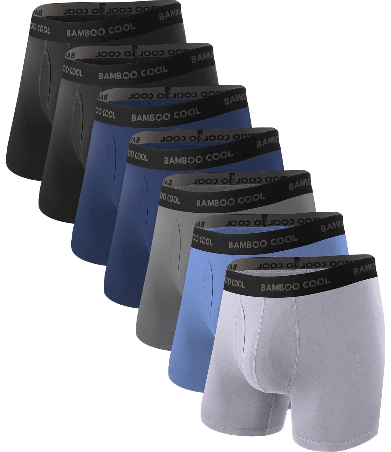 BAMBOO COOL Mens Ultra Breathable UnderwearNo Riding Up Boxer Briefs with ComfortFlexible WaistbandMultipack