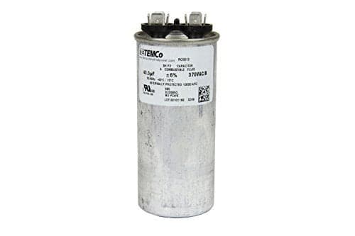 TEMCo 40 uF Run Capacitor CBB65, 40 MFD, 370V, Round, 50/60Hz | for HVAC AC Fan, Motor, Blower Applications