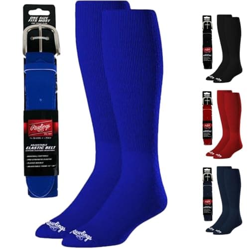 Rawlings Belt & Socks Combo | Baseball/Softball | Royal Blue | Medium