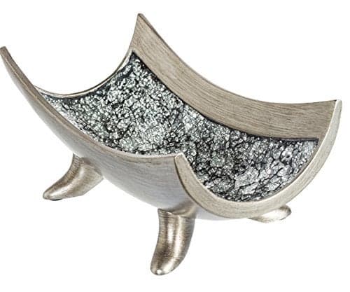 Creative Scents Schonwerk Silver Centerpiece Bowl - Coffee Table Decor - Centerpiece Table Decorations for Dining Room Living Room or Entry Table - Decorative Bowl - Best Wedding/Birthday Gift
