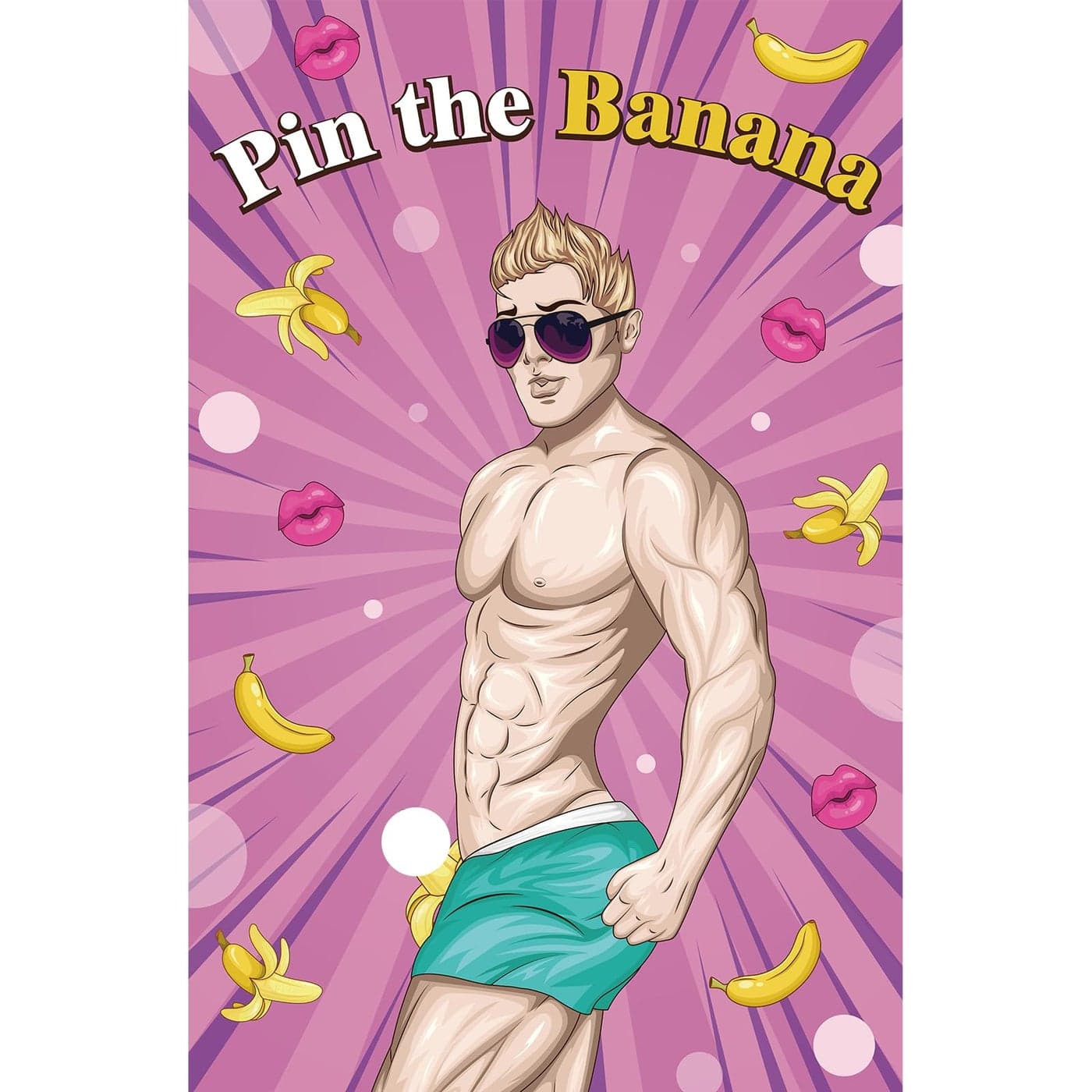 Bachelorette Party Games Pin The Banana on The Hunk Bridal Shower Games for Wedding Engagement Girls Night Bachelorette Party Supplies Large Bachelorette Games Poster with 72 Stickers