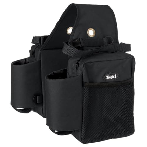 Tough 1 Nylon Water Bottle/Gear Carrier Saddle Bag, Black