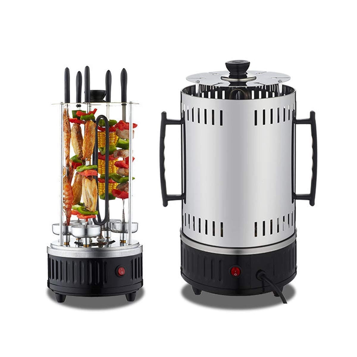 PANTH Electric Grill Vertical Rotisserie Grill Tandoor Grill Electric Bbq Grill Free Standing Stainless Steel Broiler Bbq Tong Grill Oven Home Smokeless Electric Grill Kebab Machine
