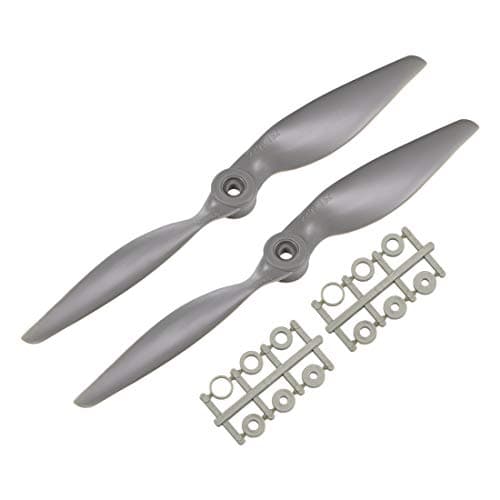 uxcell RC Propellers CCW 9x6 Inch 2-Vane for Airplane Nylon Gray 2Pcs with Adapter Rings