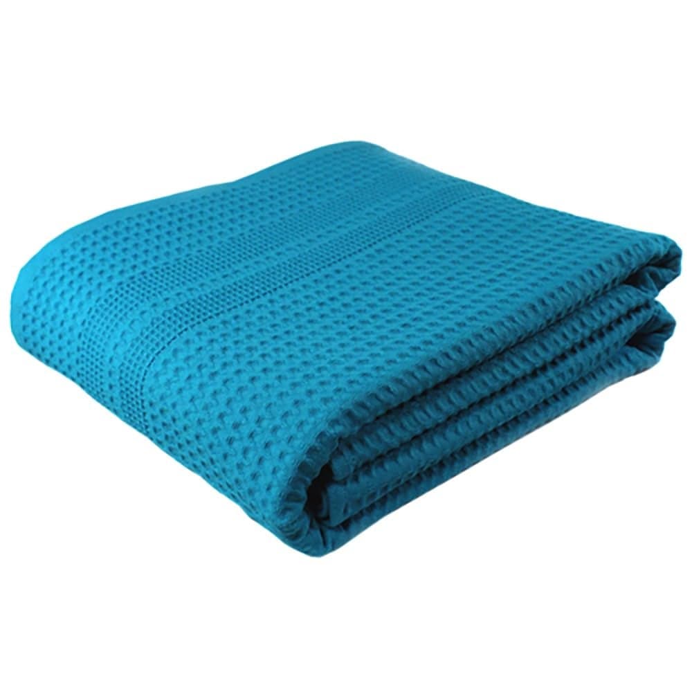 GILDEN TREE Waffle Bath Sheet Large Bath Towels Quick Dry Thin Body Towels 40x80 Oversized Bath Towels for Adults Classic Style Aqua