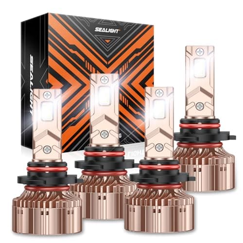 SEALIGHT X6S 9005HB3 9006HB4 Bulbs Combo 900 80000LM UltraBright 9006 9005 Powersports Headlights 60000 Hrs HB3 HB4 Lighting Bulb with Cooling Fan Easy Plug and Play Pack of 4