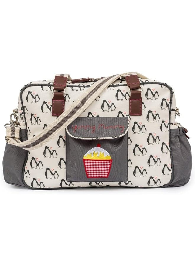Pink Lining Baby Diaper Bag, Yummy Mummy (Penguin Love)
