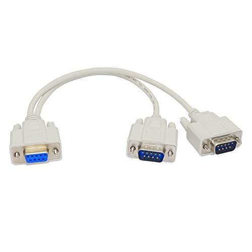 PNGKNYOCN 30cm DB9 Y Splitter Cable DB9 9 Pin 1 Female ale to 2 Male Rs232 Serial Splitter Adapter Straight-Through Cable YOUCHENG for Connect Various Serial Interface Devices