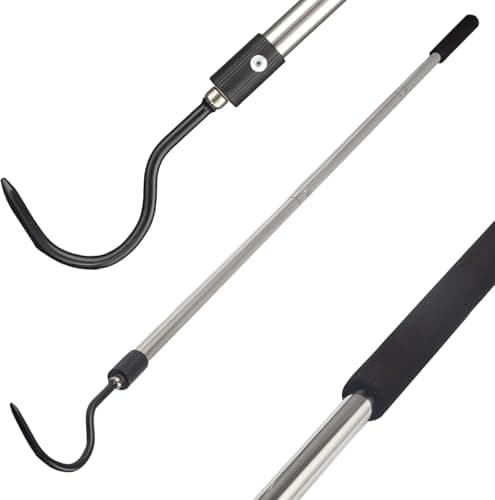 Gzlozak Snake Hook Heavy Duty Snake Hook Retractable 3565 Catcher Hook for Rattlesnakes Ball Python Rattle Cobra Removal NonSlip Foam Handle and Thickened Stainless Steel
