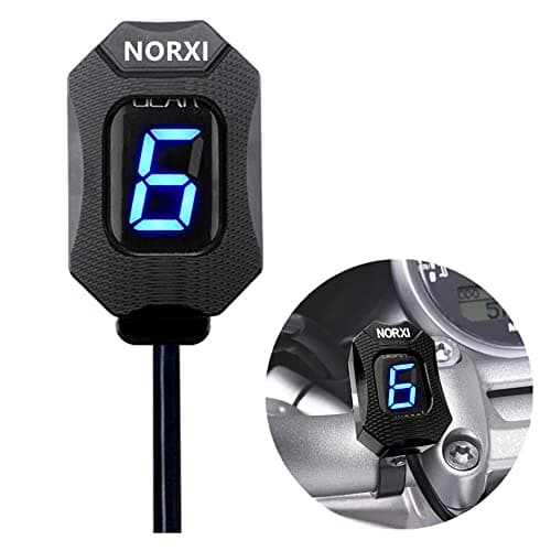 Motorcycle Gear Indicator for Kawasaki ER6N V650 Ninja 300 Z1000SX Moto 16 Gear Display ECU Plug LED Digital Display WaterproofBlue with Holder