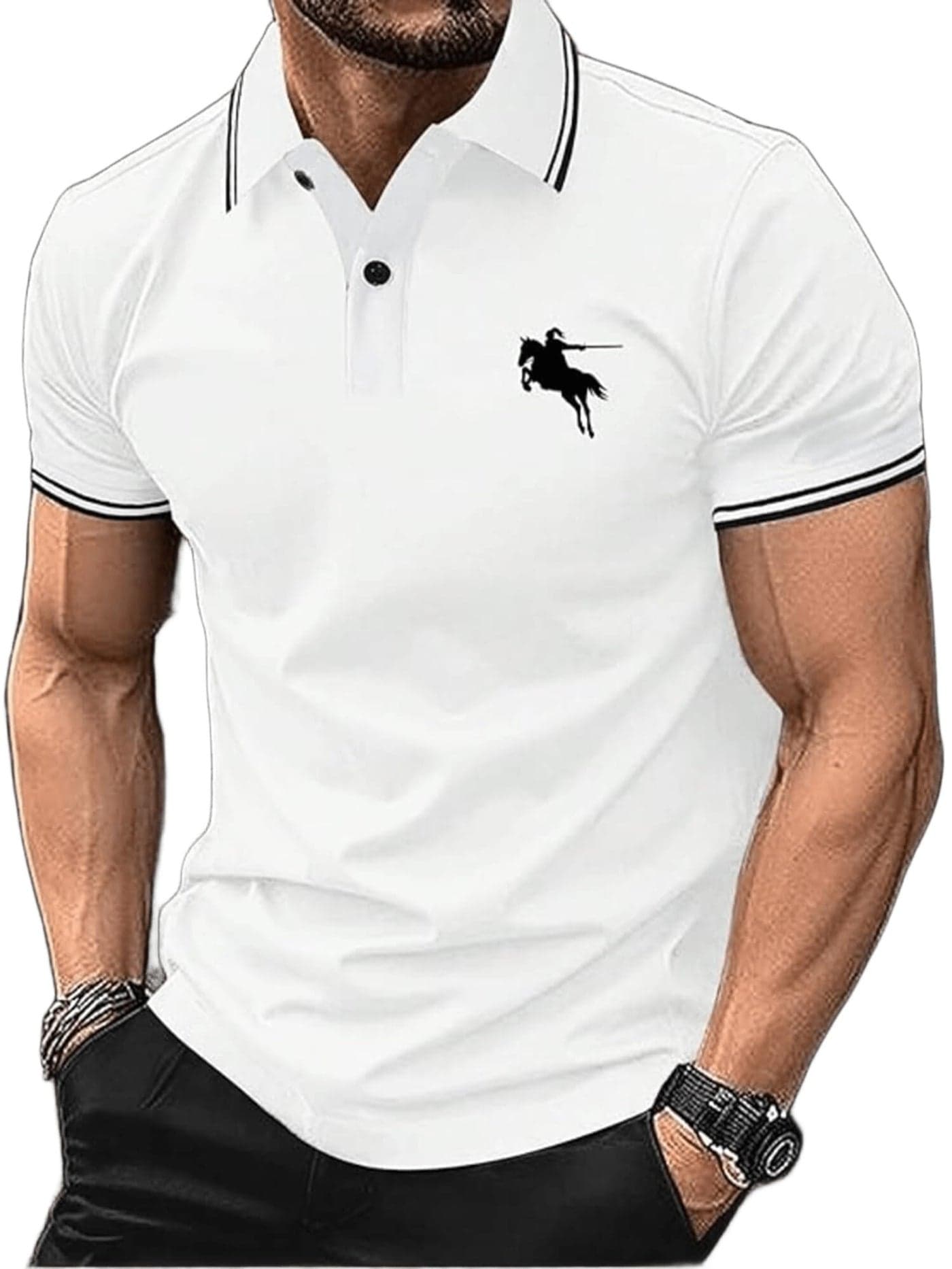 Lymio Men T-Shirt || T-Shirt for Men || Polo T Shirt (Polo-18-White-2XL)