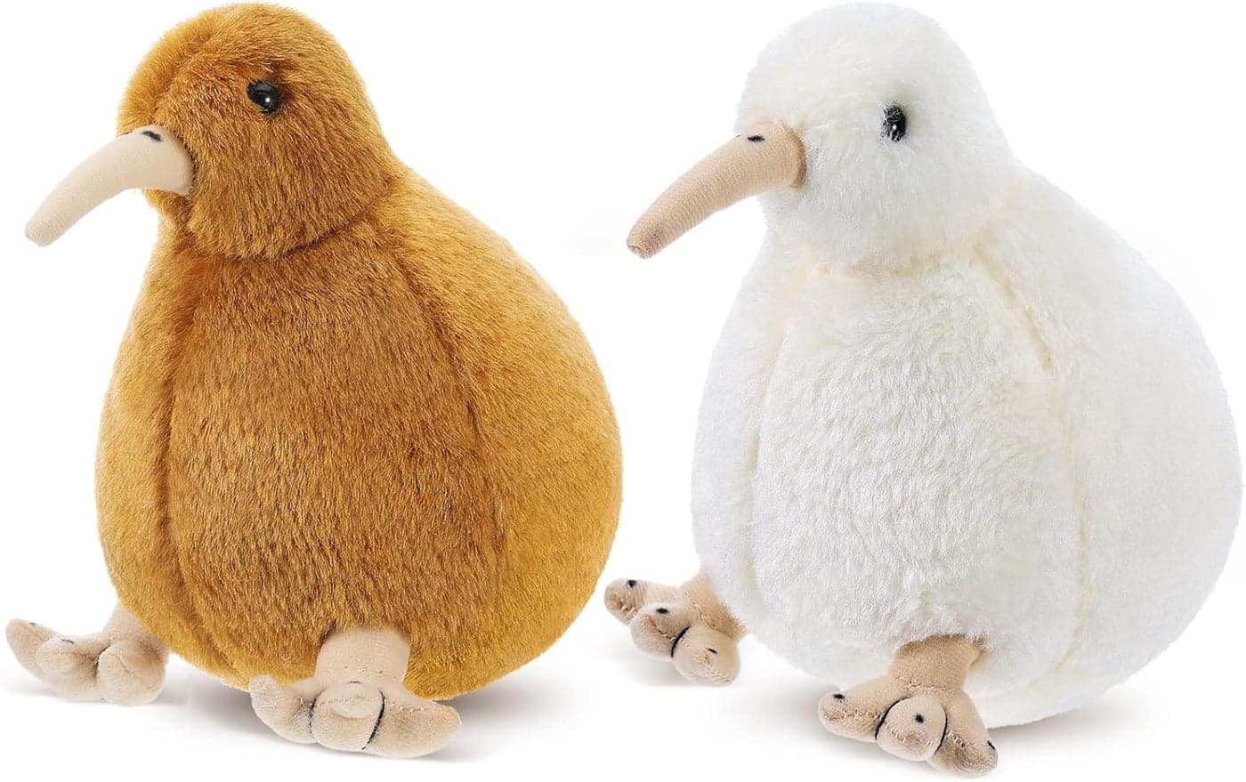 Sratte 2 Pcs Kiwi Bird Plush Toy 79 Inch Kiwi Bird Stuffed Animal Soft Toy Lifelike Furry Cute Plush Fluffy Doll Gift for Boy Girl Teens Adults Birthday Holiday Present White and Brown