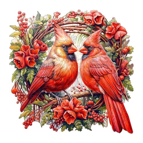 Jigfoxy Wooden Puzzles for Adults Cardinal Wood Puzzle for Adults Unique AnimalShaped Wooden Jigsaw Puzzle Christmas Thanksgiving Gifts for Family and Friends S84 83in100 pcs