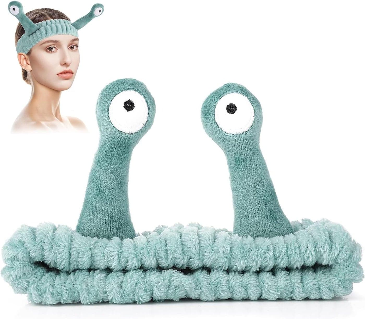 SPA Face Wash Headband Palm and Snail Hair Bands Skincare HeadbandSoft Cute Cartoon Women Elastic Hair Band Accessories for Makeup Washing Face Shower Beauty Skincare