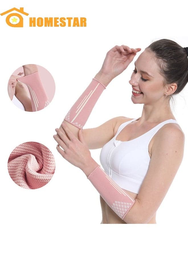 1 Pair Volleyball Arm Sleeves Compression Sports Forearm Sleeves, Passing Protect Arms, Padded, Pink