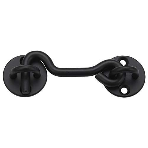 (5 Pack) Raswik 4" Privacy Hook and Eye Latch Easy Gate Lock for Sling Barn Screen Door, Black