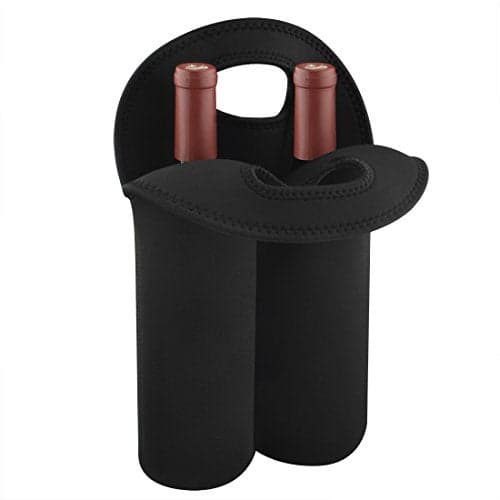 Linkidea Wine Travel Carrier Cooler Bag Wine Carrying Tote Picnic Cooler Black Modern