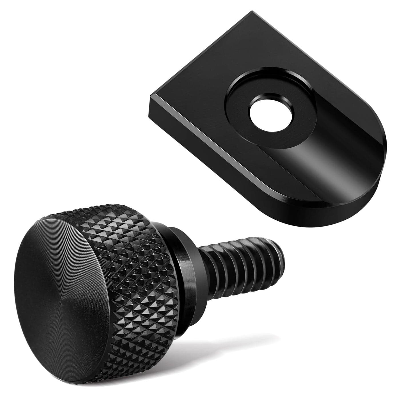 Amazicha Black Aluminium Seat Bolt Tab Screw Mount Knob Cover Compatible with Harley Davidson 19962024