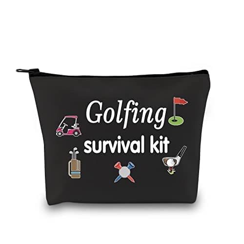 Golfing Survival Kit Makeup Bag Golfing Gift Golf Accessories Gift for Mom Golfer Humor (Survival Golfing Black)