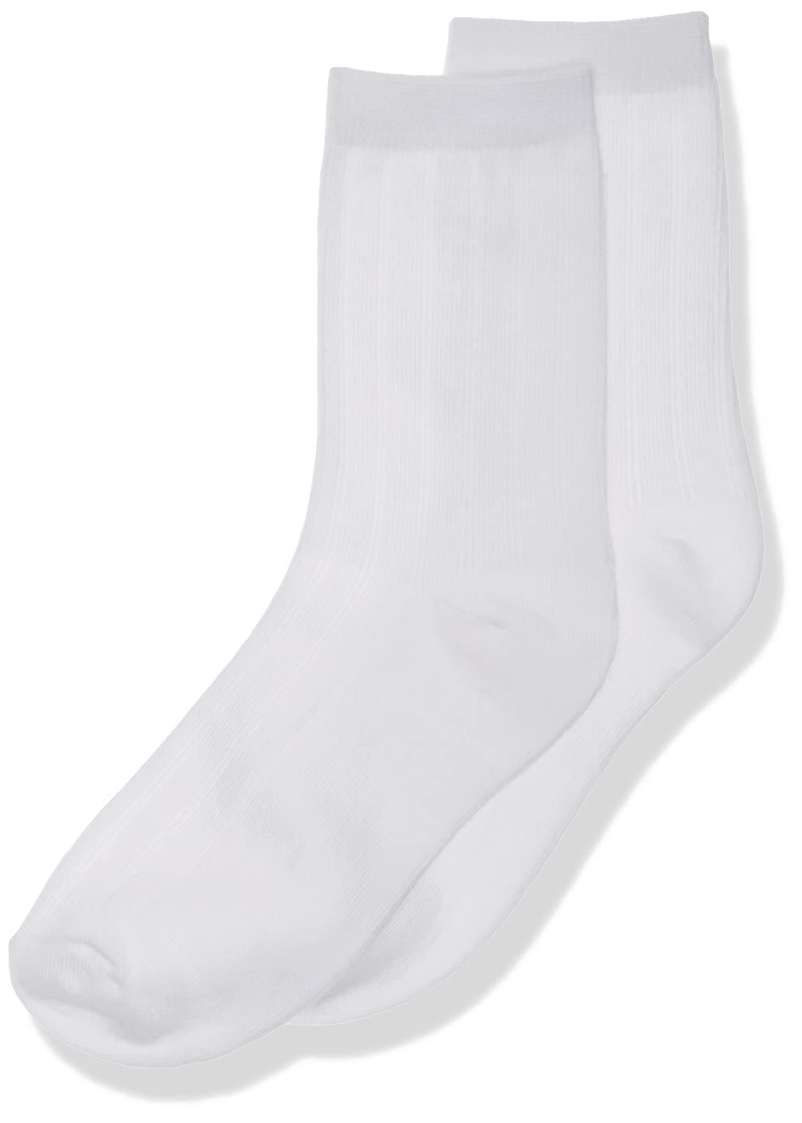 Jefferies Socks Big Boys' Rib Crew Socks 3 Pair Pack, White, Medium