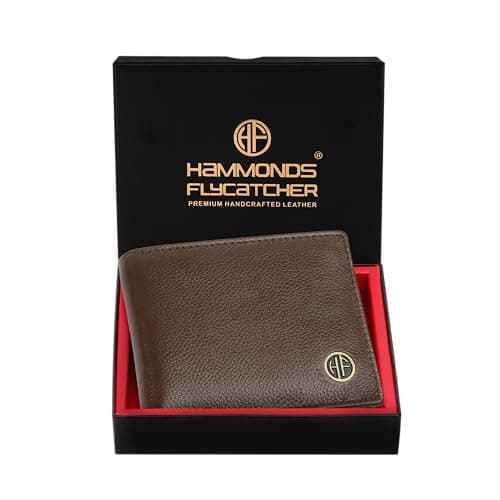 HAMMONDS FLYCATCHER RFID Protected Bi-Fold Wallet for Men Leather Original, Mens Wallet, Leather Wallets for Men, Classic Purse with 4 Card Slots, Coin Pocket, Gift for Mens - Brushwood