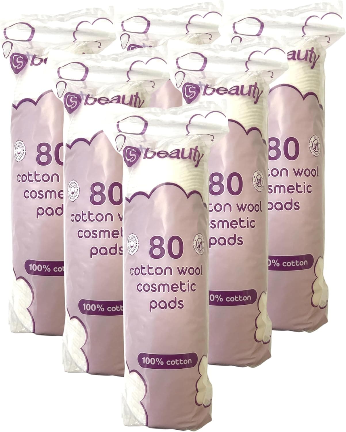 CS Beauty 480 Cotton Wool Round Cosmetic Pads 100 Cotton Nails Makeup Remover Face Manicure