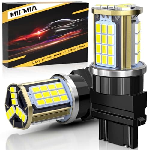 MIFMIA 3157 LED Bulb for Reverse Lights, High Power 45-SMD LED Chips 500% Brighter 3156 3056 3057 4157 3047 4057 3457 for Backup Reverse Tail Parking Brake Lights, White (Upgraded, Pack of 2)
