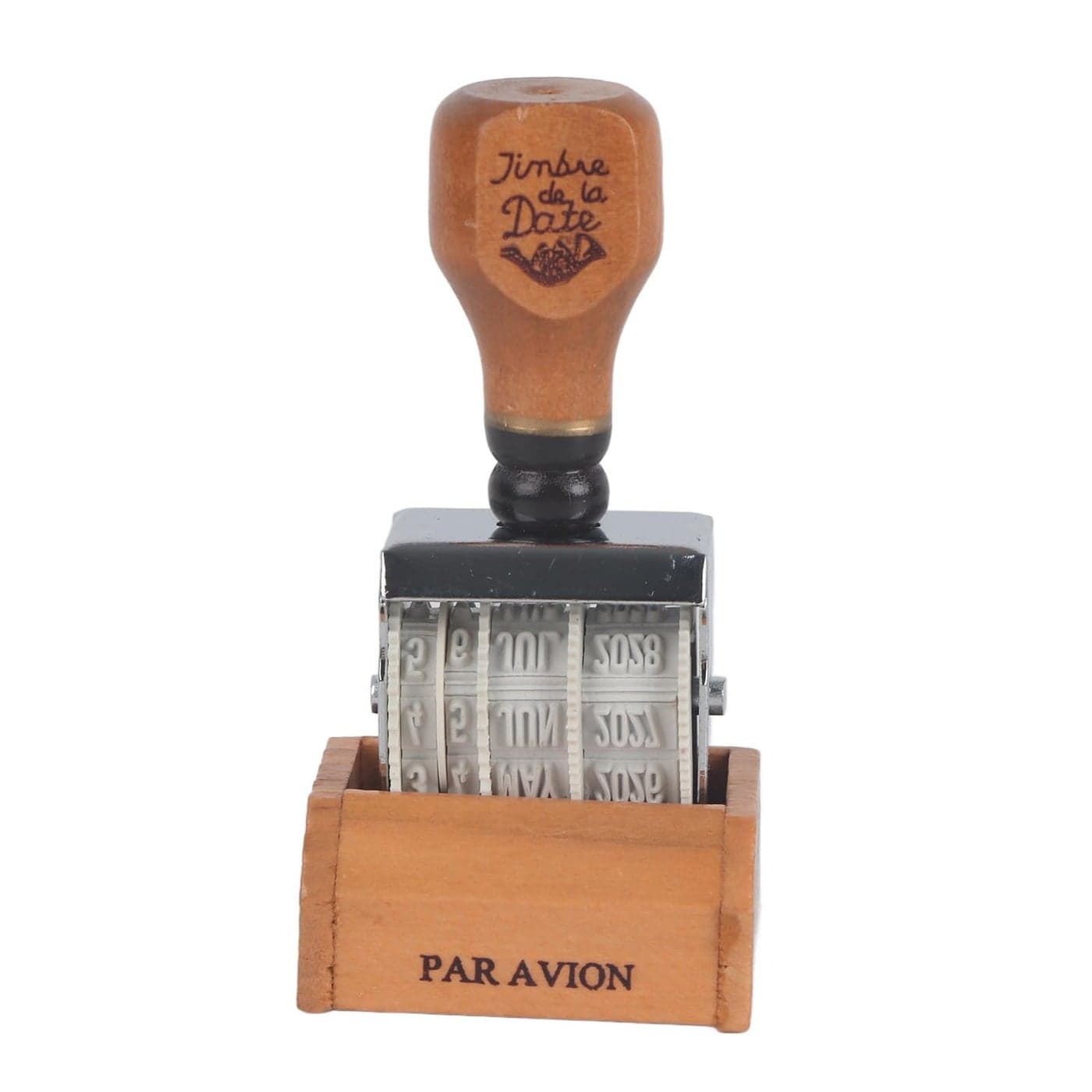 Wooden Handle Base Roller Date Stamp Rubber Stamp for DIY Craft Card Making Planner Scrapbooking