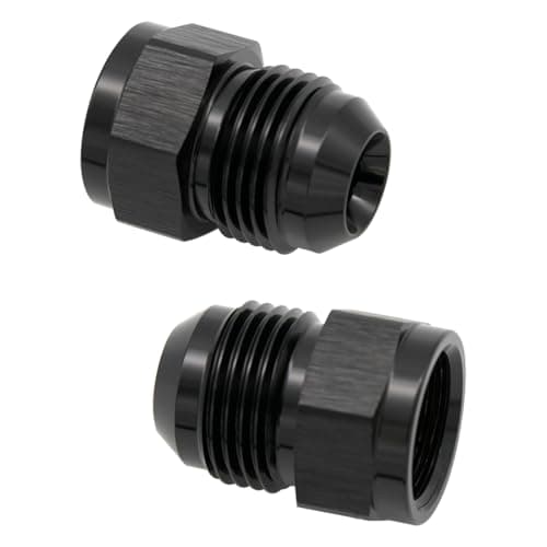 KRD PERFORMANCE Female to Male Expander 8AN to 10AN Expander adaptor Aluminum JIC AN8 Female to Male AN10 Flare Thread Hose Expanding Fittings Black, Pack of 2