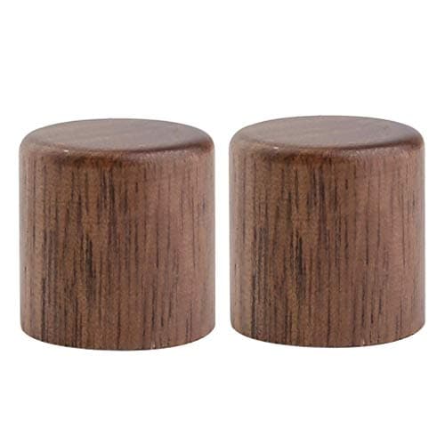 KAISH 2-Pack Wood Knobs - Tele Style Flat Top Dome Knobs for Guitar & Bass - Walnut Wood
