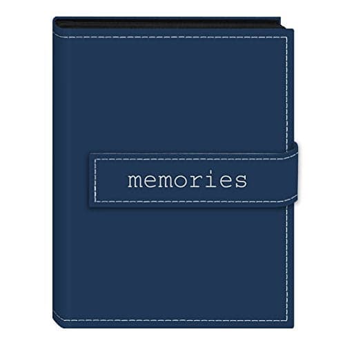 Pioneer Photo Albums 36-Pocket 4 by 6-Inch Embroidered "Memories" Strap Sewn Leatherette Cover Photo Album, Mini, Blue