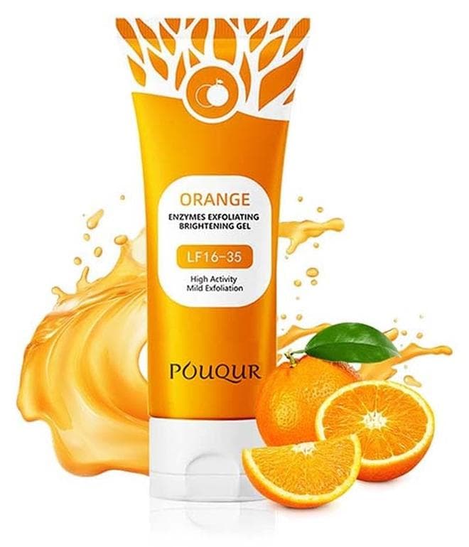 Orange Enzymes Exfoliating Brightening Gel for Face & Body, Exfoliating Cleansing Gel Scrub, Orange Enzymes Exfoliatings Gels, Deep Clean Pores, Remove Blackheads & Moisturize Skin, All Types Skin (3.5 oz)