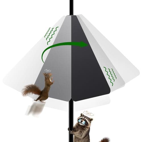 Squirrel Baffle with Dual Defense for Bird Feeder Poles Bird Food House Guard for Shepherd HookMetal Squirrel Baffle Raccoon Stopper RustProof and BiteProof Heavy Duty Carbon Steel