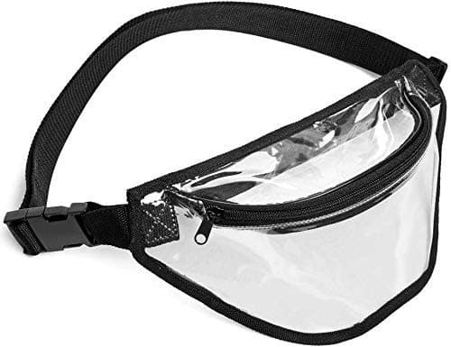 Clear Fanny Pack, BuyAgain Clear Transparent Waterproof Stadium Approved Waist Fashion Pouch Bag for Women Men Concerts Work office Sports Travel and Daily Use