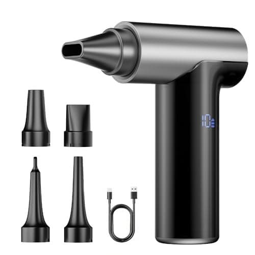 Compressed Air Duster 200000RPM Super Power Electric Air Duster 11Gear Stepless Speed Mini Blower with Aluminum Alloy Cordless Dust Blower for Computer Keyboard House Outdoor and Car
