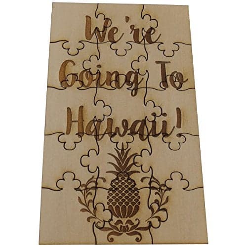 Were Going to Hawaii 15 Piece Basswood Jigsaw Puzzle Surprise Vacation Reveal