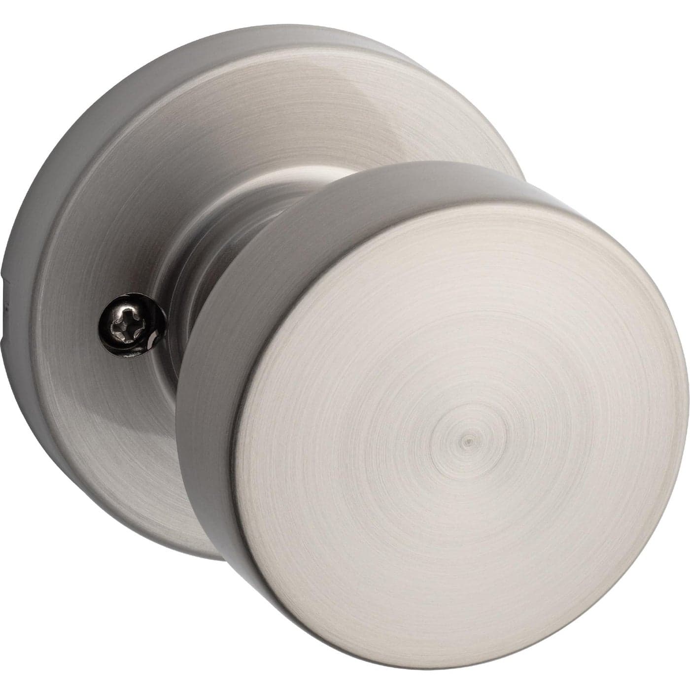 Kwikset Pismo Dummy Door Knob Single Sided Handle for Closets French Double Doors and Pantry Satin Nickel NonTurning Interior PushPull Door Knob with Microban Protection