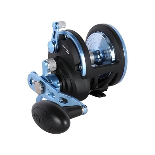 Penn Warfare II Star Drag Conventional Fishing Reel Size 30 Graphite Body Sideplates Brass Main Gear HT100 Drag System AutoEngaging Gears