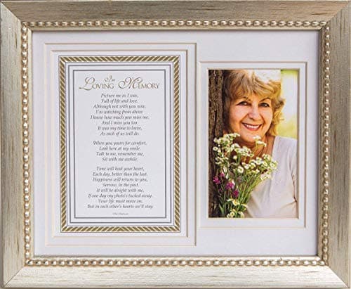 In Loving Memory Sentiment Memorial Picture Frame- Sympathy Gift for Loss of Loves Ones - Memorial Gift (Silver)