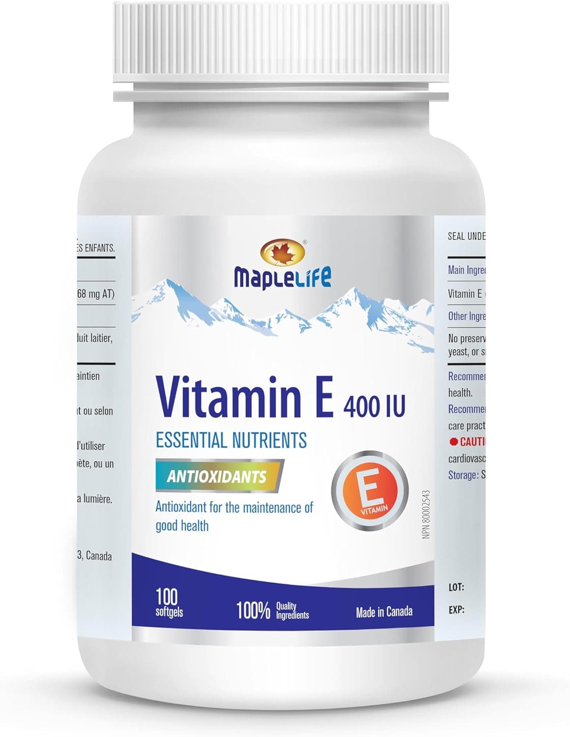 Vitamin E 400 IU Softgels for Adults