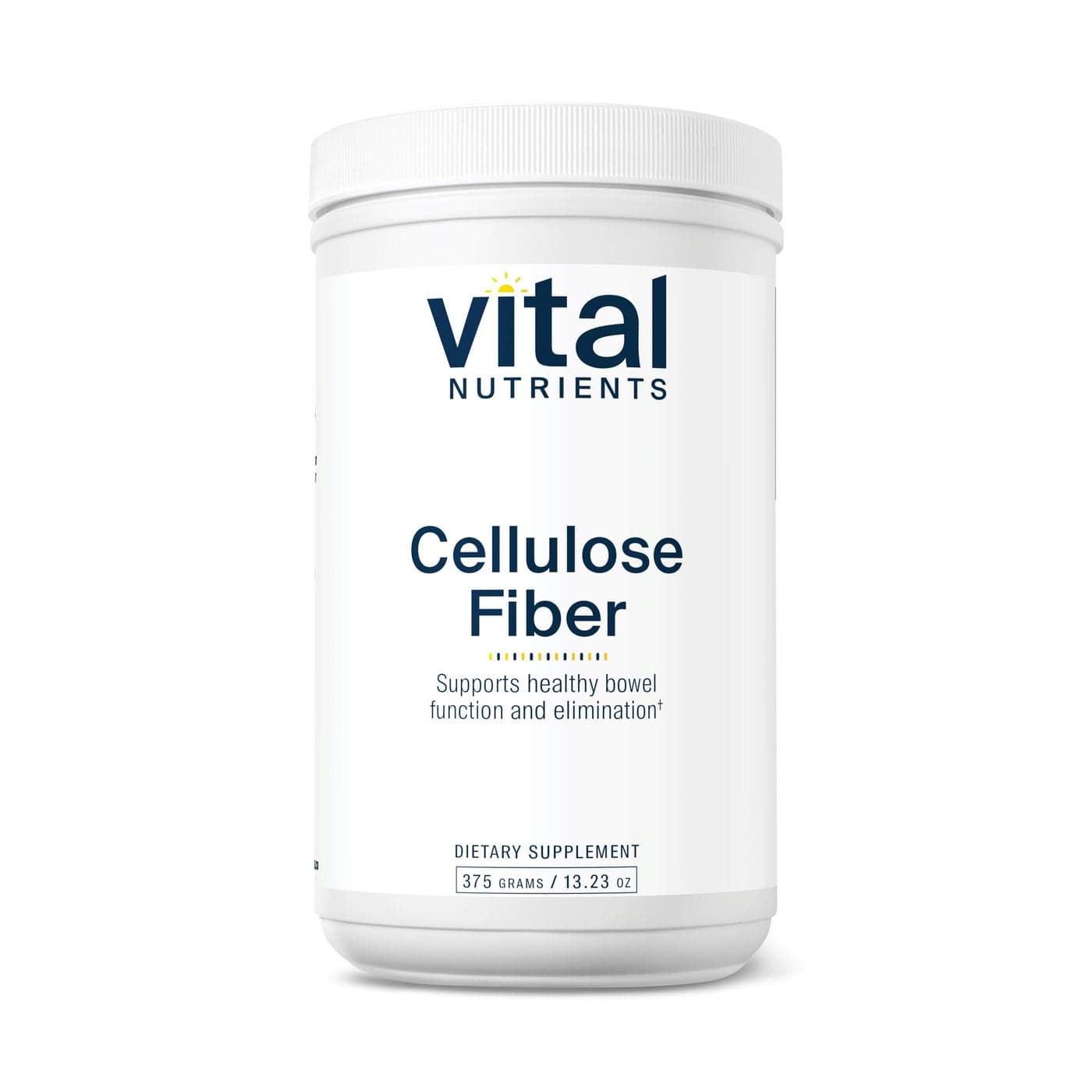 Vital Nutrients Cellulose Fiber Powder 375g Cellulose Insoluble Fiber Powder Fiber Supplement Powder Supports Healthy Bowel Function Gluten Dairy Soy Free NonGMO 60 Capsules