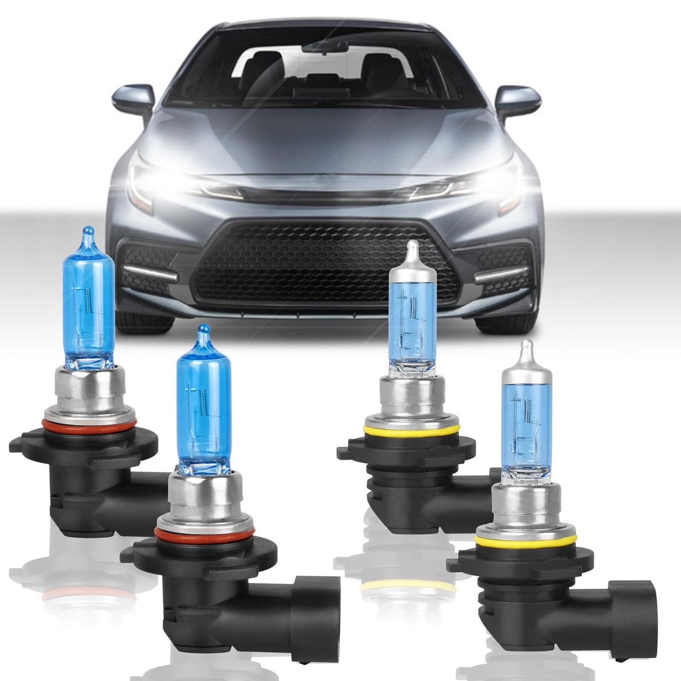 XRDHJI Fit for Toyota Corolla 20012016 High Performance Halogen Headlight Bulbs9005 High Beam 9006 Low Beam Headlamp Replacement Bulbs KitPack of 4
