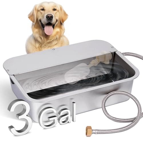 ZHEQOGZH 3 Gallon Automatic Dog Water Dispenser for Large Dogs Stainless Steel Bowl Large Self Filling Auto Water Bowl Outdoor for Cats Livestock Chicken