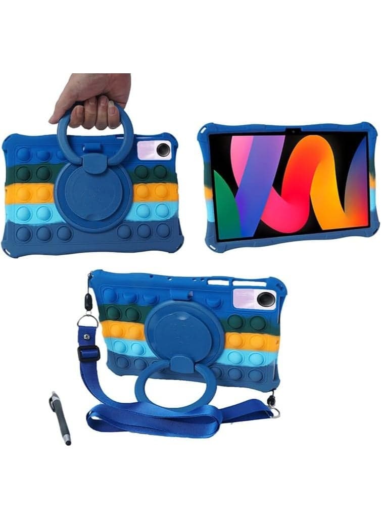 Case for Xiaomi Redmi Pad SE 11 inch 2023 Tablet, Kids Friendly Soft Silicone Adjustable Stand Cover for Xiaomi Redmi Pad SE 11 inches 2023 Released Tablet (colorful navy blue)