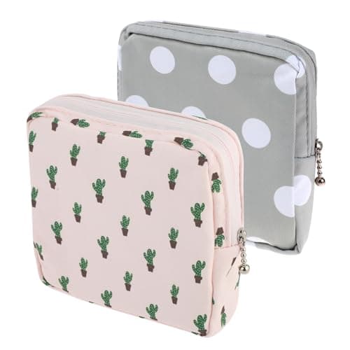 Aeaocvo 2 Pack Period Bag for Teen Girls, Period Pouch Women Sanitary Napkin Storage Bag, Pad Bag for Period, Portable Pad Pouch Sanitary Pads Organizer for Panty Liners, Tampons