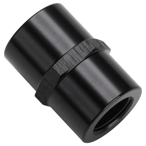 Podavelle 1/8 NPT Female to 1/8 NPT Female Coupler Fitting Adapter Straight Aluminum Black